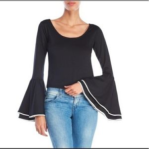 NEW Torn by Ronny Kobo Bell Sleeve Blouse